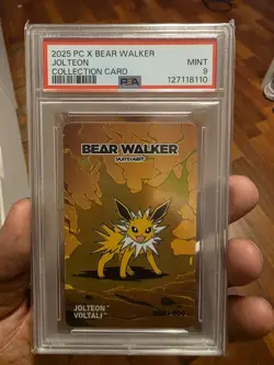 2025 Bear Walker x Pokemon Center Skateboard Card Jolteon 665/900 )PSA 9 - Image 1