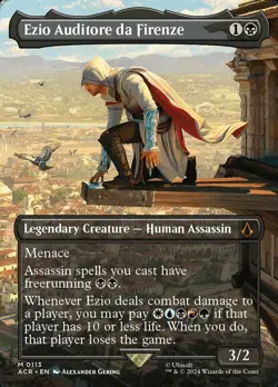Light Play x 1 Ezio Auditore da Firenze - Foil - Borderless Assassin's Creed Var - Image 1