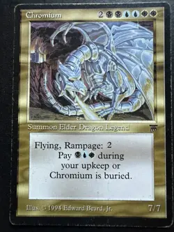 Magic: The Gathering Chromium Legendary Creature Legends White Blue Black 1994 - Image 1