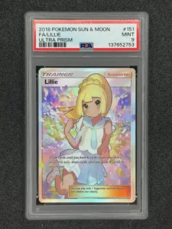2018 Pokemon Sun & Moon FA/ Lillie Ultra Prism #151 MINT PSA 9 - Image 1