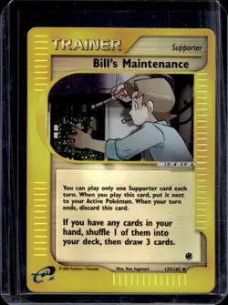 2002 Pokemon Expedition Set Bill's Maintenance Reverse Holo #137 - Image 1