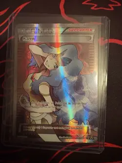 Pokemon TCG Karen XY177a Supporter Alternate Full Art Holo Promo LP Light Play - Image 1