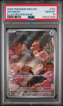 Spearow Illustration Rare Pokemon Meg En-Mega Evolution 151/132 PSA 10 - Image 1