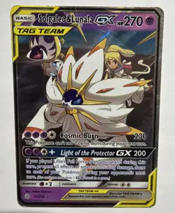 Pokemon Solgaleo & Lunala GX Ultra Rare 75/236 2019 Cosmic Eclipse MP - Image 1