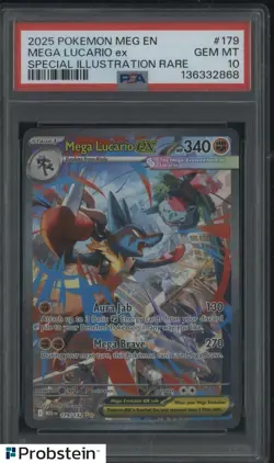 2025 Pokemon Meg En Special Illustration Rare #179 Mega Lucario Ex PSA 10 - Image 1