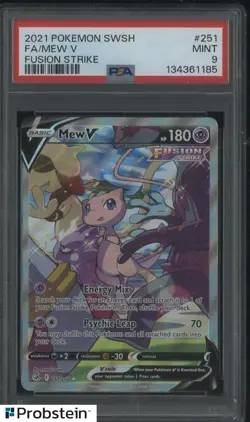 2021 POKEMON SWORD & SHIELD FUSION STRIKE #251 FA/MEW V PSA 9 MINT - Image 1