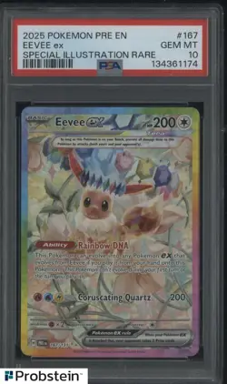 2025 Pokemon PRE EN Special Illustration Rare #167 Eevee ex PSA 10 GEM MINT - Image 1