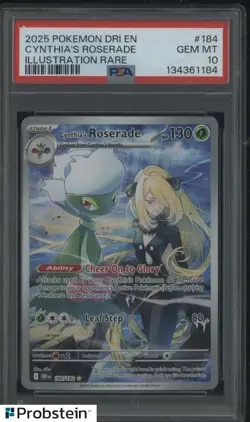 2025 Pokemon Dri En Illustration Rare #184 Cynthia's Roserade PSA 10 GEM MINT - Image 1