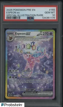 2025 Pokemon Pre En Special Illustration Rare #155 Espeon Ex PSA 10 GEM MINT - Image 1