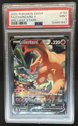 2022 Pokemon SWSH Brilliant Stars Charizard V #154/172 PSA 9 - Image 1