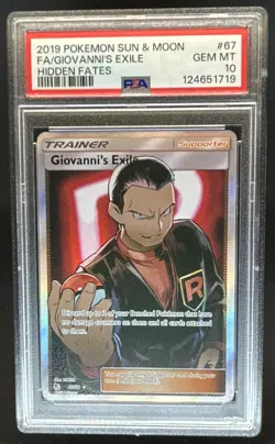 2019 Pokemon SM Hidden Fates Giovanni's Exile #67/68 PSA 10 - Image 1