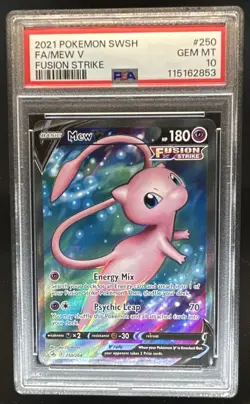 2021 Pokemon SWSH Fusion Strike Mew V #250/264 PSA 10 - Image 1