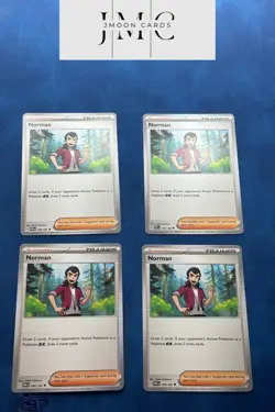 Pokemon Play Set Norman Lot Of 4 Cards Paradox Rift 168/182 - Image 1
