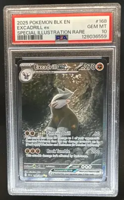 2025 Pokemon Black Bolt Excadrill ex Special Illustration Rare #168/086 PSA 10 - Image 1