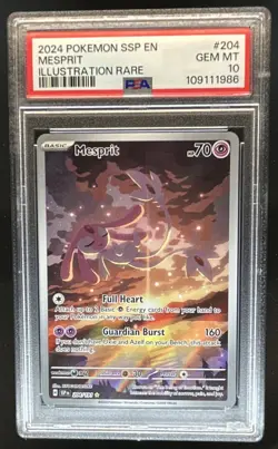 2024 Pokemon Surging Sparks Mesprit #204/191 PSA 10 - Image 1