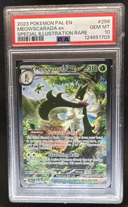 2023 Pokemon SV Paldea Evolved Meowscarada ex #256/193 PSA 10 - Image 1