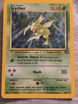 Pokemon Scyther Holo Rare Card 10/64 Jungle Set - Image 1