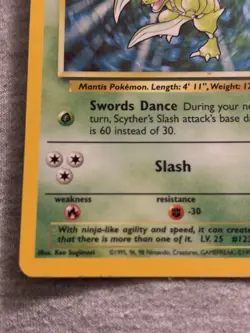 Pokemon Scyther Holo Rare Card 10/64 Jungle Set - Image 3