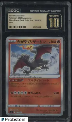 2023 Pokemon Japanese Black Flame Deck Build Box #001 Radiant Charizard CGC 10 - Image 1