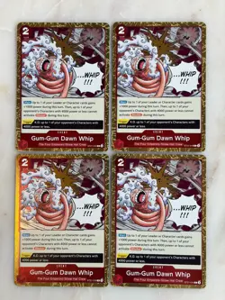 4x Gum Gum Dawn Whip ST21-016 ONE PIECE TCG Gear 5 EX Starter Deck Foil Card B - Image 1