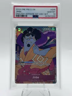 2024 ONE PIECE ENGLISH VERSION 1ST ANNIVERSARY SET #005 JINBE PSA 10 - Image 1