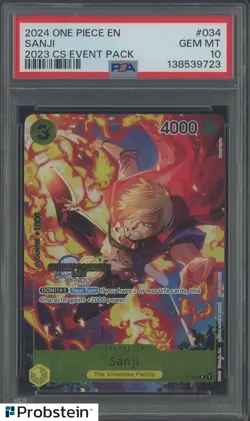 2024 One Piece EN 2023 CS Event Pack #034 Sanji PSA 10 GEM MINT - Image 1