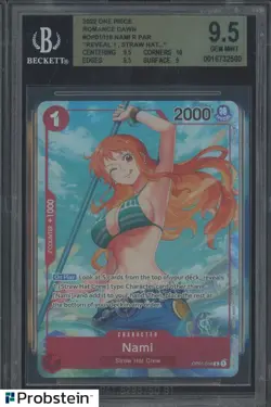 2022 One Piece Romance Dawn #OP01016 Nami R PAR BGS 9.5 GEM MINT - Image 1
