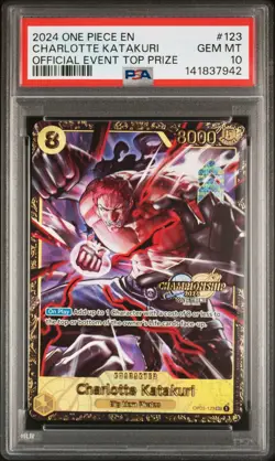ONE PIECE 2024 CHARLOTTE KATAKURI OFFICIAL EVENT TOP PRIZE PROMOS #123 PSA 10 - Image 1