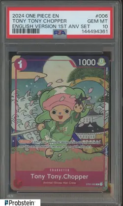2024 One Piece EN English 1st Anniversary Set #006 Tony Tony Chopper PSA 10 GEM - Image 1