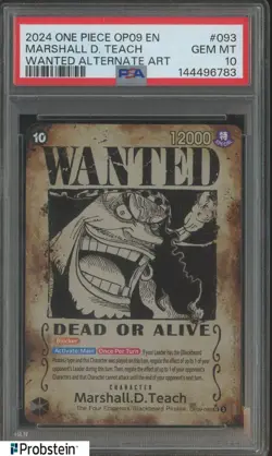 2024 One Piece OP09 EM Wanted Alternate Art #093 Marshall D. Teach PSA 10 - Image 1