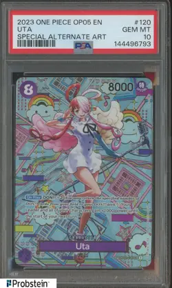 2023 One Piece OP05 EN Special Alternate Art #120 Uta PSA 10 GEM MINT - Image 1