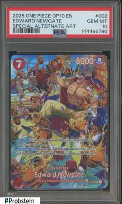 2025 One Piece OP10 EN Special Alternate Art #002 Edward Newgate PSA 10 - Image 1