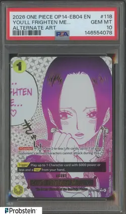 2026 One Piece EN OP14-EB04 Alternate Art #118 You'll Frighten Me.... PSA 10 - Image 1