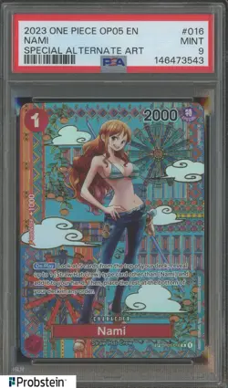 2023 One Piece Awakening New Era Nami Special Alternate Art #OP01-016 PSA 9 - Image 1