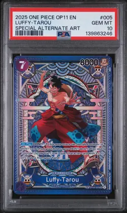 2025 ONE PIECE A FIST OF DIVINE SPEED SPECIAL ALT ART #005 LUFFY-TAROU PSA 10 - Image 1