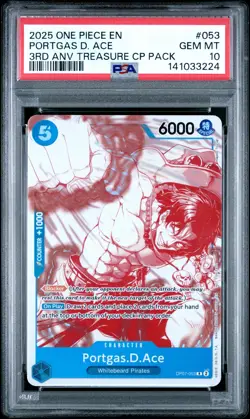 2025 ONE PIECE 3RD ANNIVERSARY! TREASURE CAMPAIGN PACK PORTGAS D. ACE PSA 10 - Image 1