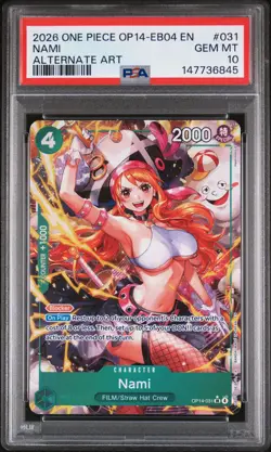 2026 ONE PIECE OP14-EB04-THE AZURE SEA'S SEVEN ALTERNATE ART #031 NAMI PSA 10 - Image 1