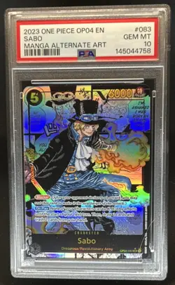 2023 One Piece OP-04 Sabo Super Rare Alt Art Manga #OP04-083 PSA 10 - Image 1