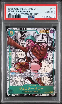 2025 ONE PIECE JAPANESE LEGACY OF THE MASTER MANGA ALT ART JEWELRY BONNEY PSA 10 - Image 1