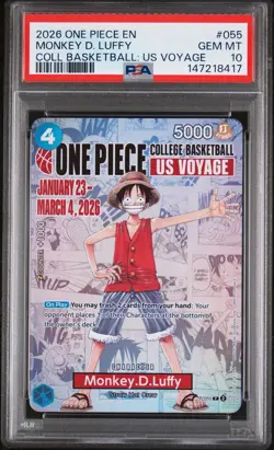 2026 ONE PIECE PROMOS COLLEGE BASKETBALL : US VOYAGE MONKEY D. LUFFY PSA 10 - Image 1