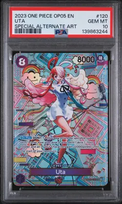 2023 ONE PIECE OP05-AWAKENING OF THE NEW ERA SPECIAL ALTERNATE ART UTA PSA 10 - Image 1