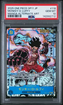 2025 ONE PIECE JPN A FIST OF DIVINE SPEED MANGA ALT ART MONKEY D. LUFFY PSA 10 - Image 1