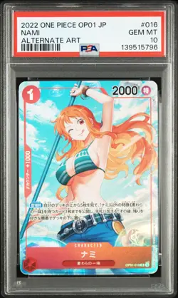 ONE PIECE 2022 NAMI AA JP OP01-ROMANCE DAWN #016 PSA 10 - Image 1