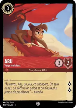 103/204 FR | Abu, Singe malicieux | carte Disney Lorcana (2023) - Image 1