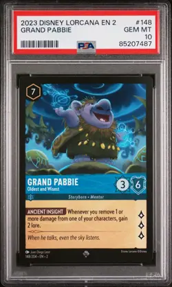 2023 DISNEY LORCANA EN 2 #148 GRAND PABBIE - OLDEST AND WISEST PSA 10 - Image 1