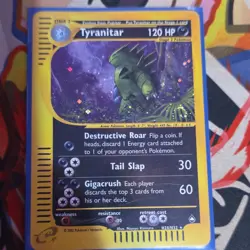 The Pokemon Company Tyranitar Aquapolis Holo Rare H28/H32 120 HP TCG Card - Image 1