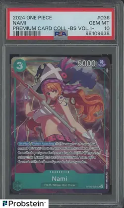 2024 One Piece Premium Card Collection BS VOL.1 #036 Nami PSA 10 GEM MINT - Image 1