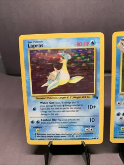 Pokemon TCG Fossil & Jungle Set Lot of 2 Card Holo Rare Lapras & Vaporeon WOTC - Image 2