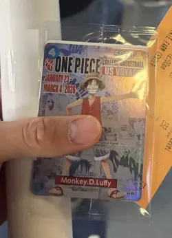 One Piece Monkey D. Luffy US Voyage College Basketball Promo Card - SEALED - Image 2