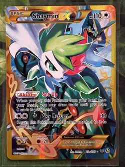 Shaymin EX 77a/108 Alternate Full Art Roaring Skies Pokemon Card V NM - Image 1